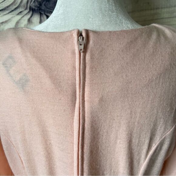 Vintage Clues Collections Blush Pink Belted Long Sleeve Flare Dress - Picture 9 of 12